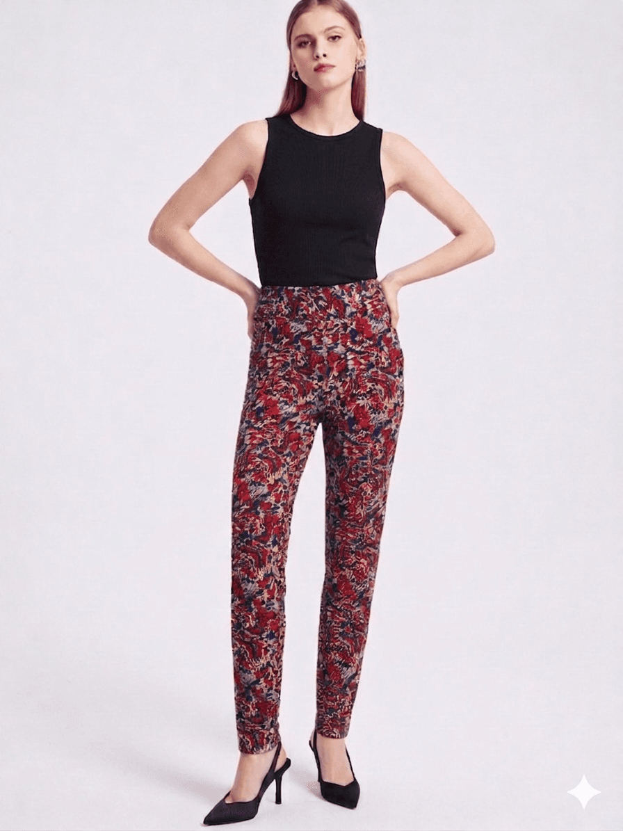 Pantalón Slim Fit con Estampado Psicodélico