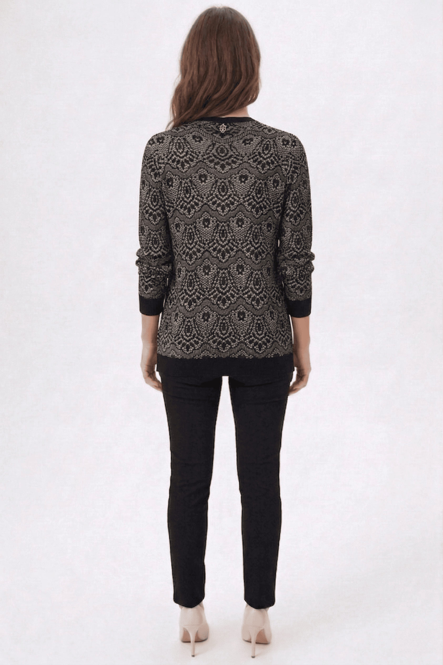 Cárdigan Abierto Jacquard Geométrico 4