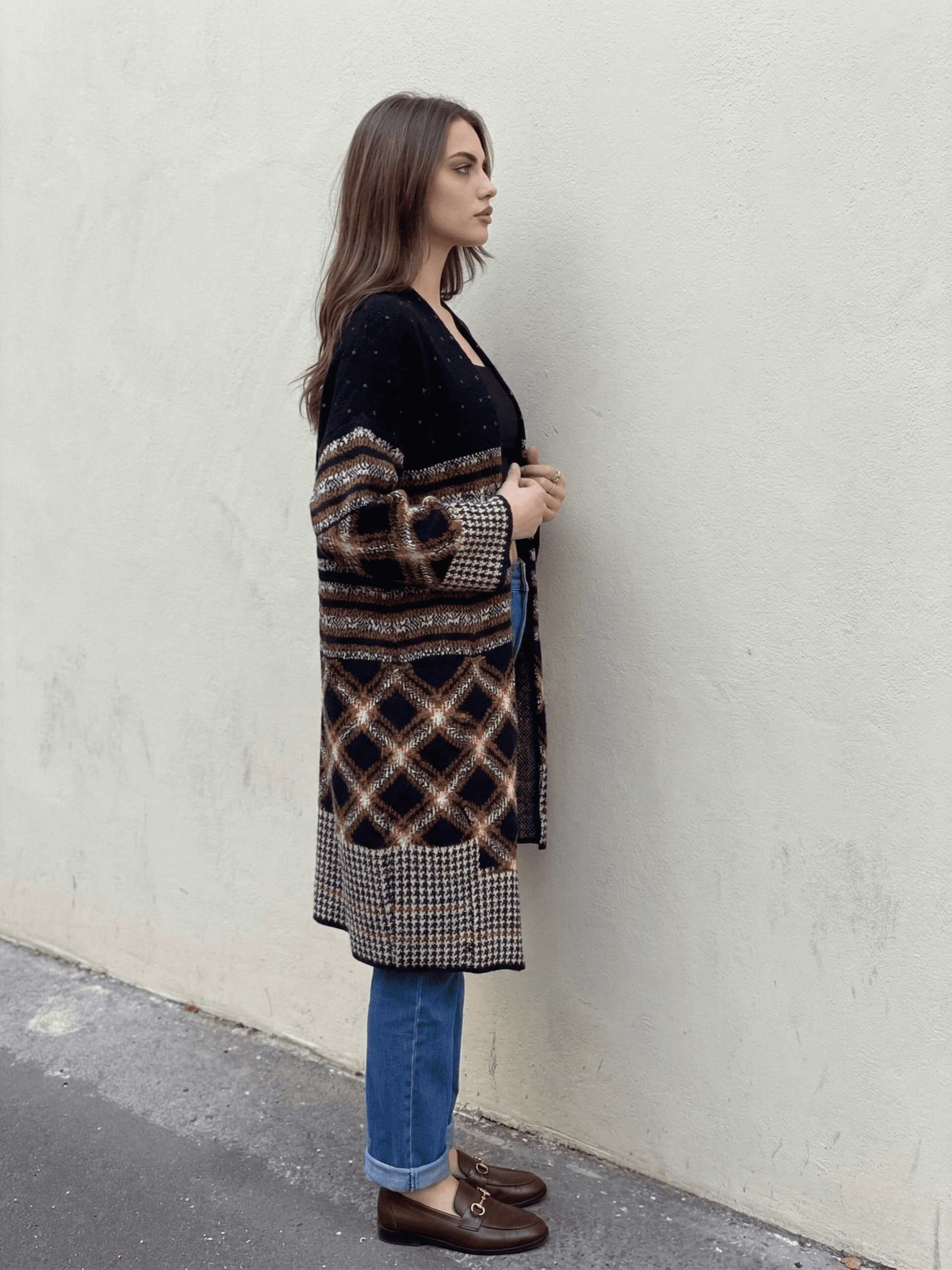 Cárdigan Largo Punto Multicolor 3