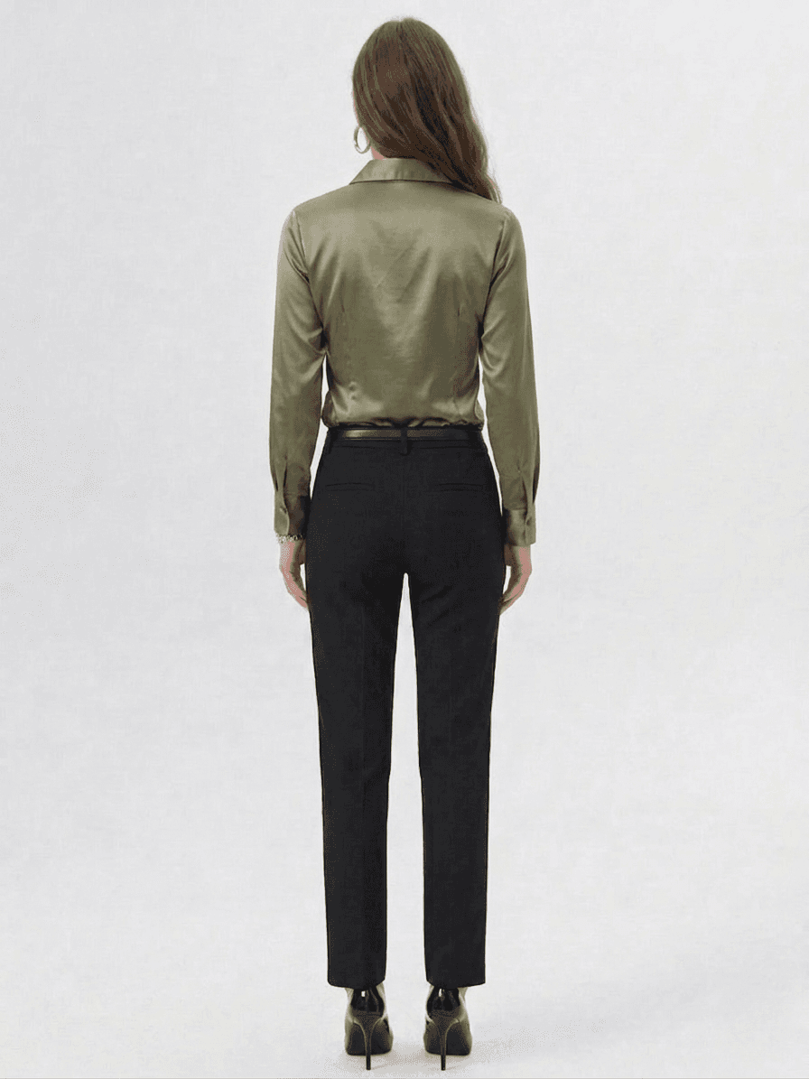 Camisa Satinada con Frunces Frontales 4