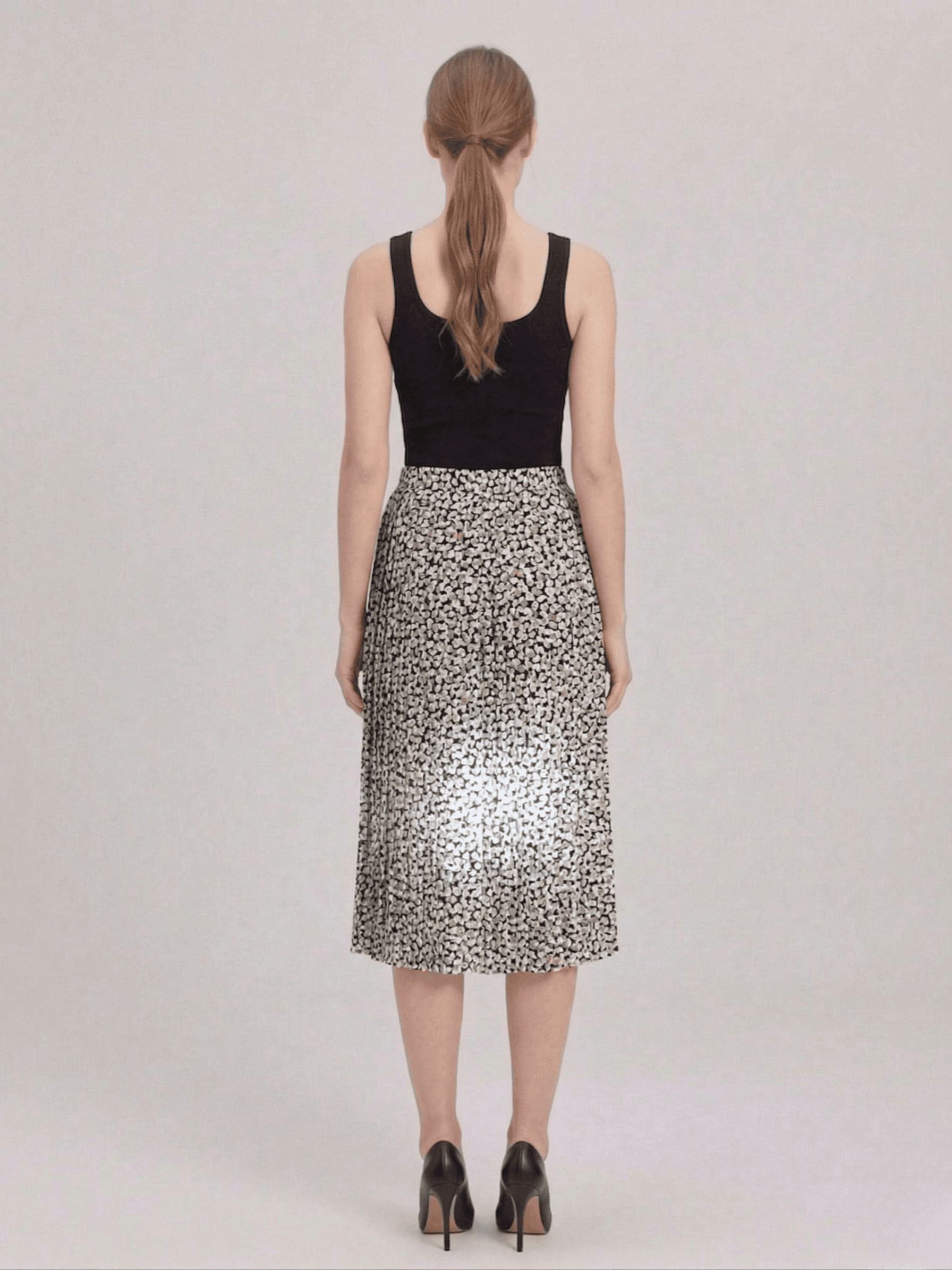 Falda Midi Plisada Flores 4