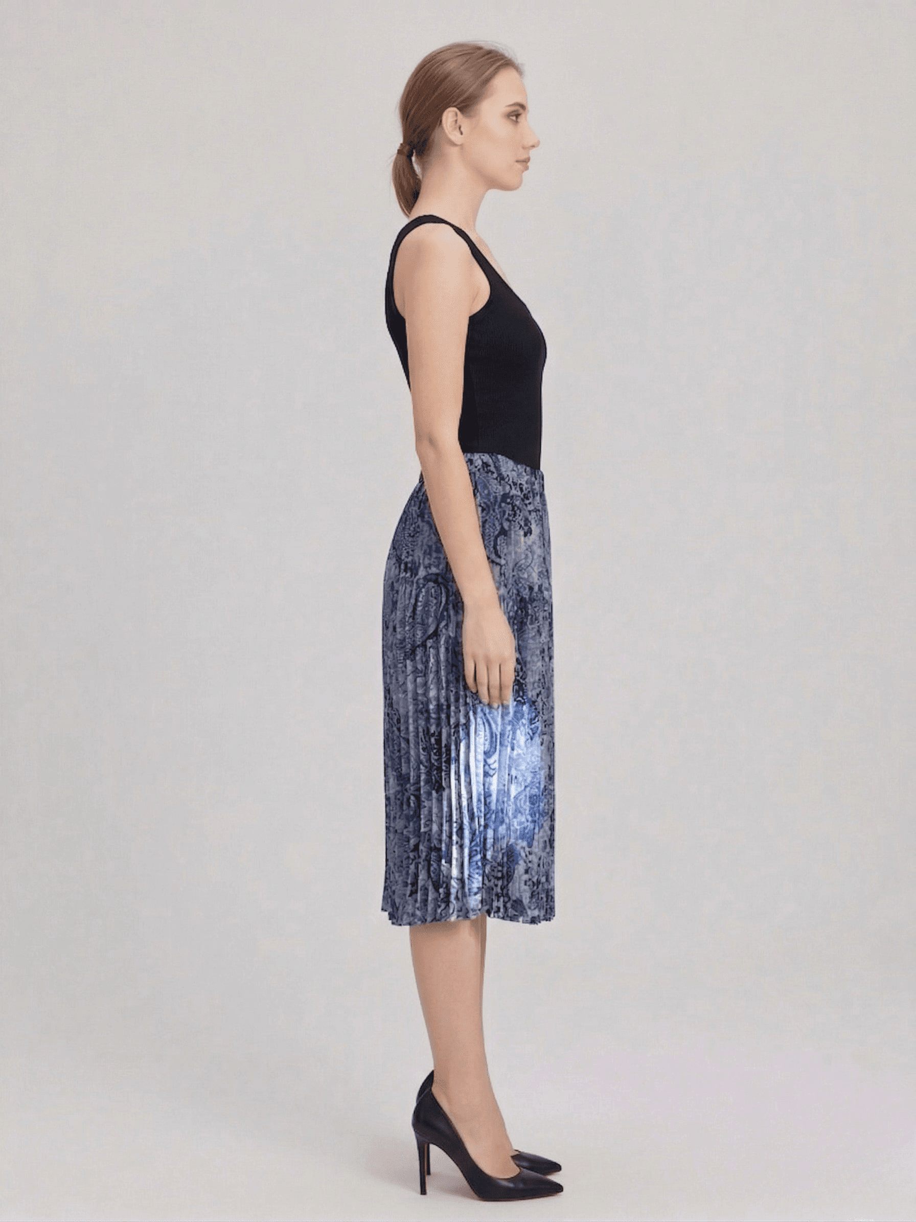 Falda Midi Plisada Paisley 3