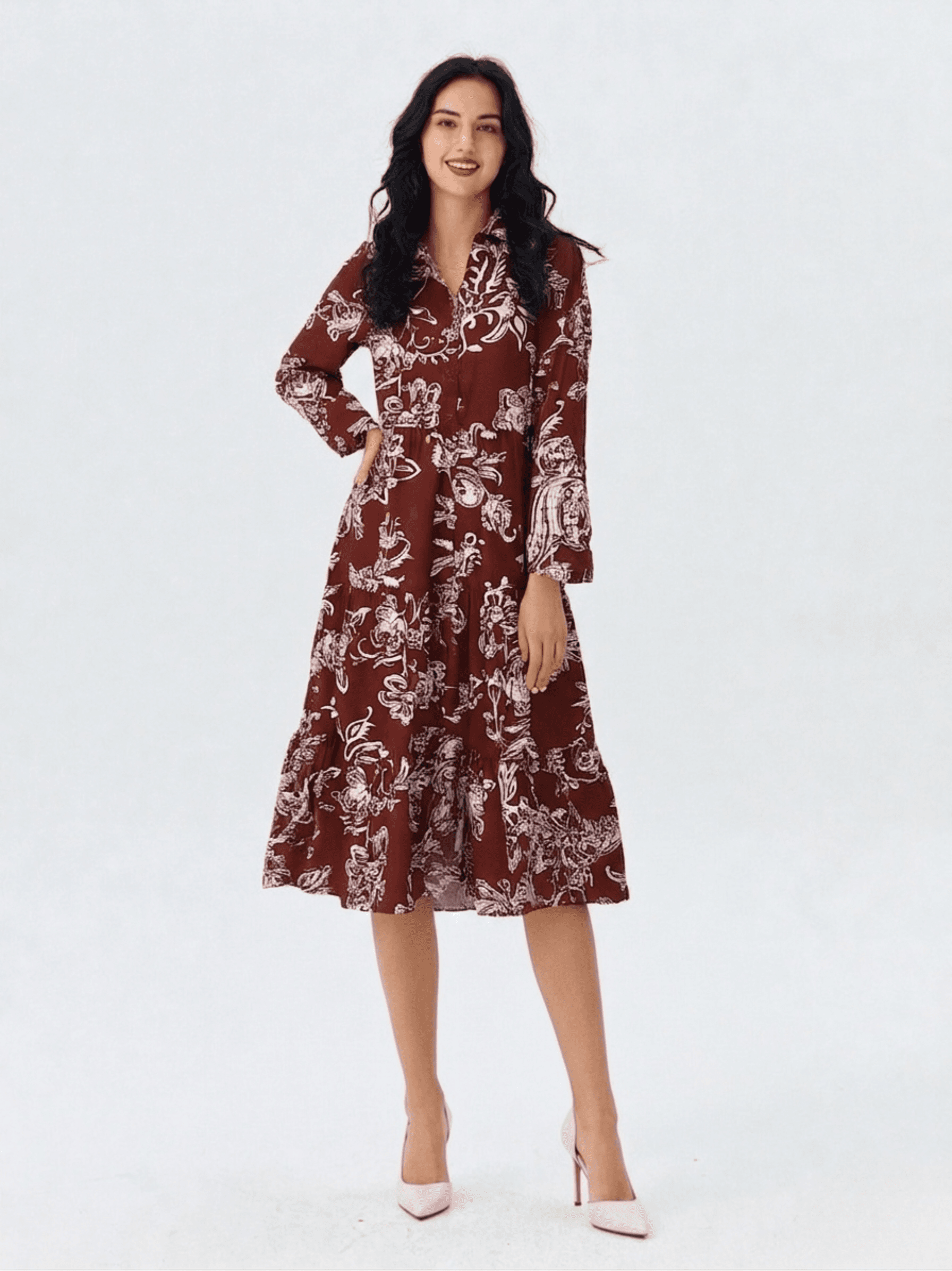 Vestido Midi Estampado Floral 1