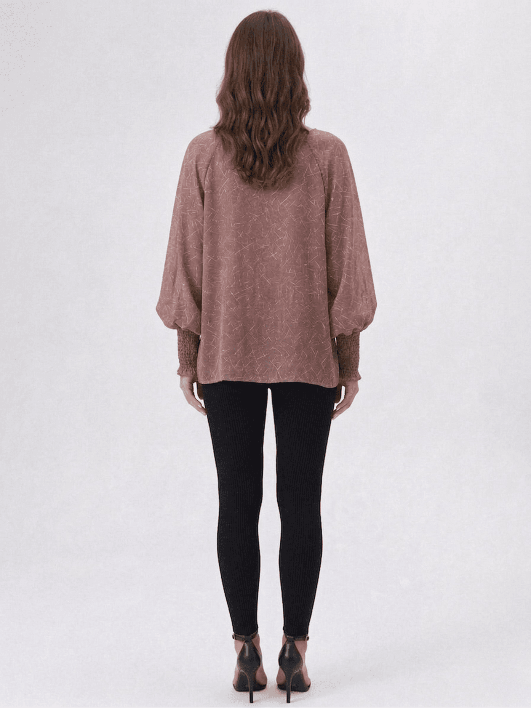 Blusa Fluida Manga Larga con Puño Elástico 4